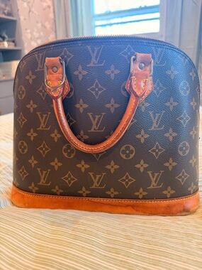 Louis Vuitton Monogram Alma Satchel in Brown and Tan